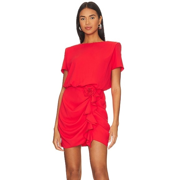 Amanda Uprichard Revolve Cataluna Mini Dress in Crimson Size Small - Picture 1 of 9